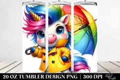 Cute Baby Unicorn Raincoat Pose | 20 oz Tumbler Product Image 2