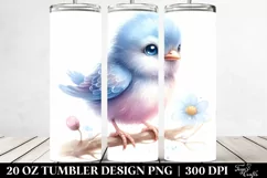 Watercolor Image with Baby Bird | 20 oz Tumbler Product Image 2
