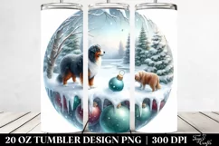 Pastel Watercolor Christmas Image with Dog | 20 oz Tumbler Product Image 2