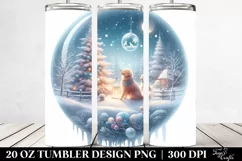 Pastel Watercolor Christmas Image with Dog | 20 oz Tumbler Product Image 2