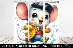 Cute Baby Mouse Running Raincoat | 20 oz Tumbler Product Image 2