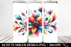Colorful Watercolor Bouquet | 20 Oz Tumbler Product Image 2
