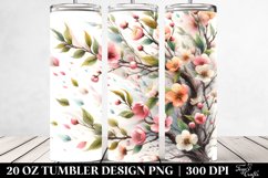 Tumbling Spring Petals Wind Watercolor Tumbler Design Product Image 2