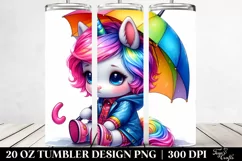 Vibrant Baby Unicorn 20 Oz Tumbler Product Image 2