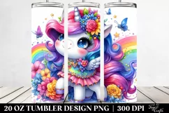 Cute Unicorn Drawing | 20 oz Tumbler Product Image 2