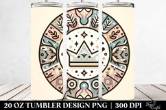 Pastel Crown Christmas Design, Transparent 20 Oz Tumbler Product Image 2