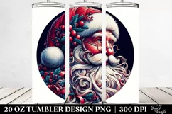 Vibrant Digital Santa Painting, Transparent 20 Oz Tumbler Product Image 2