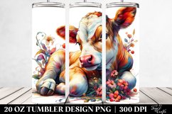 Colorful Hide and Seek Cow. 20 Oz Tumbler Design Product Image 2