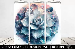 Abstract Shiny Gardenia Round Watercolor | 20 Oz Tumbler Product Image 2