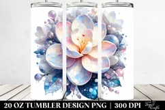 Abstract Shiny Gardenia Round Watercolor | 20 Oz Tumbler Product Image 2