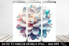 Abstract Shiny Gardenia Round Watercolor | 20 Oz Tumbler Product Image 2
