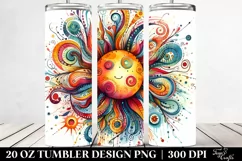 Colorful Whimsical Vibrant Sun Watercolor | 20 Oz Tumbler Product Image 2