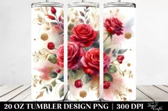 Vibrant Red Roses | 20 Oz Tumbler Product Image 2