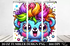 Cute Colorful Cartoon Crazy Small Baby Bear | 20 Oz Tumbler Product Image 2