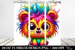 Cute Colorful Cartoon Crazy Small Baby Bear | 20 Oz Tumbler Product Image 2