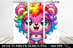 Cute Colorful Cartoon Crazy Small Baby Bear | 20 Oz Tumbler Product Image 2