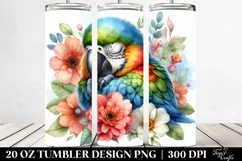 Colorful Watercolor Cute Baby Macaw Sleeping Flor | 20 Oz Product Image 2