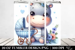 Colorful Hippo Cradle | 20 Oz Tumbler Product Image 2