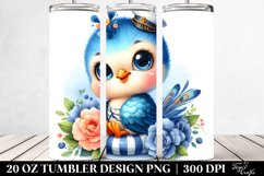 Cute Colorful Watercolor Small Baby Peacock Sitting Sailor Product Image 2