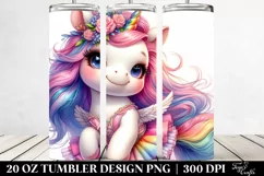 Smiling Baby Unicorn Drawing | 20 oz Tumbler Product Image 2