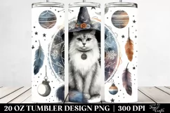 Boho Witch and Cat Watercolor | 20 oz Tumbler Product Image 2