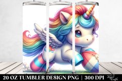 Baby Unicorn Playing Rugby | 20 Oz Tumbler Product Image 2