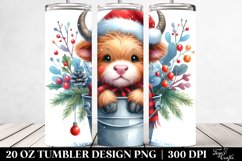 Vibrant Baby Cow with Santa Hat, 20 Oz Tumbler Product Image 2
