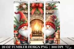 Cute Christmas Gnomes by Fireplace 20 Oz Tumbler Product Image 2