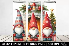 Cute Christmas Gnomes by Fireplace 20 Oz Tumbler Product Image 2