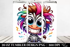 Colorful Zebra Cartoon | 20 Oz Tumbler Product Image 2