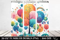 Colorful Whimsical Rainbow Trees | 20 oz Tumbler Product Image 2