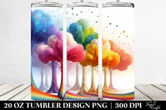 Colorful Whimsical Rainbow Trees | 20 oz Tumbler Product Image 2