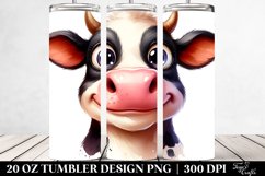 Funny Cow Portrait Big Eyes Goofy Smile | 20 Oz Tumbler Product Image 2