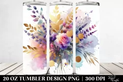 Abstract Bouquet, Gold Foil with Vibrant Lavender | 20 Oz Product Image 2