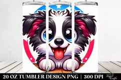 Crazy Cartoon Border Collie | 20 Oz Tumbler Product Image 2