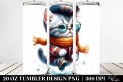 Cute Baby Cat Jumping Winter | 20 oz Tumbler Product Image 2