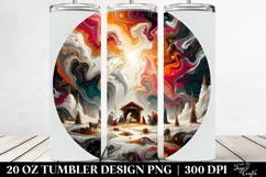 Vibrant Marble Nativity Scene Clipart 20 Oz Tumbler Product Image 2