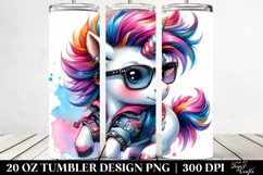 Aggressive Baby Unicorn with Unique Haircut 20 Oz Tumbler Product Image 2
