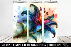 Wooden Stained Lily Abstract | 20 Oz Tumbler Product Image 2