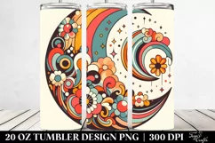 Retro Colorful Whimsical Half Moon | 20 oz Tumbler Product Image 2