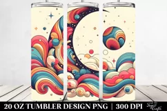 Retro Colorful Whimsical Half Moon | 20 oz Tumbler Product Image 2