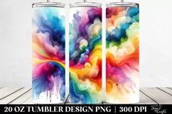 Colorful Vibrant Rainbow Watercolor Abstract | 20 Oz Tumbler Product Image 2