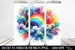 colorful watercolor abstract, Tumbler Product Image 2