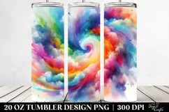Colorful Vibrant Rainbow Watercolor Abstract | 20 Oz Tumbler Product Image 2