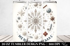 Merry Christmas Snowflake Clipart 20 Oz Tumbler Product Image 2