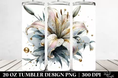 glossy lily glass material, Tumbler Product Image 2