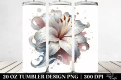 glossy lily glass material, Tumbler Product Image 2