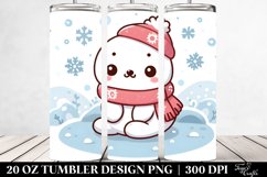 Cute Baby Seal in Winter Clipart 20 Oz Tumbler Product Image 2