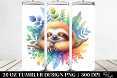 colorful baby sloth, Tumbler Product Image 2