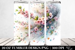 Tumbling Spring Petals Wind Watercolor Tumbler Design Product Image 2